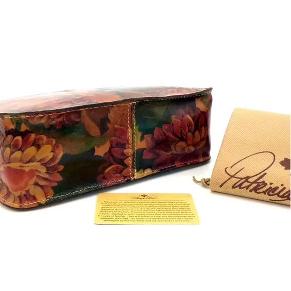 Patricia Nash Vallata Crossbody Bag Multicolored Floral Print Leather NWT $169 - Picture 3 of 5